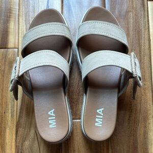 MIA Women's Beige Slide Sandals